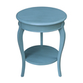 International Concepts Round Cambria  End Table, 18 in W X 18 in L X 24 in H, Wood, Antique Rubbed Ocean Blue OT32-18R-18